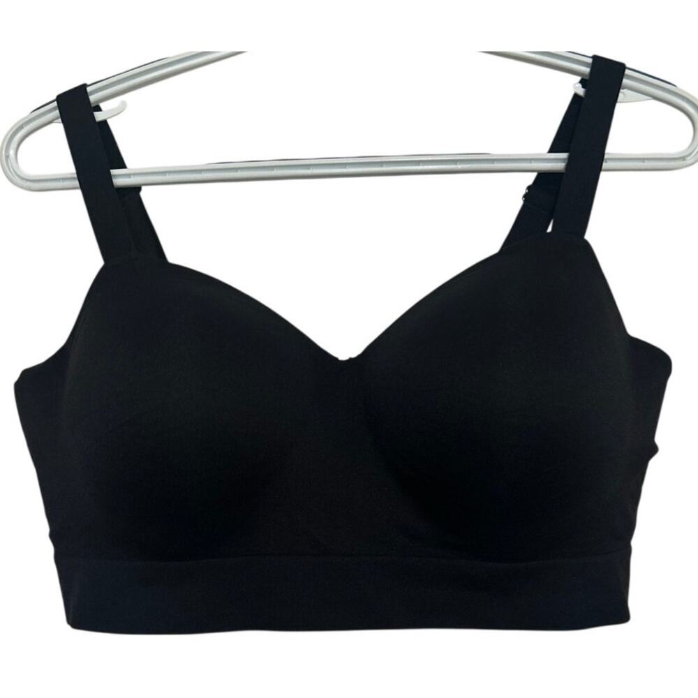 Truekind Women's Black Padded Bra with Adjustable Straps and Overlay Size XL